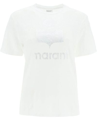 Isabel Marant Isabel Marant Etoile 'zewel' T-shirt With Metallic Logo - White