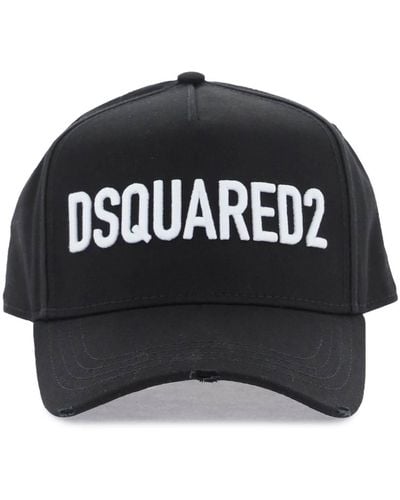 DSquared² Cappello Baseball Con Logo Ricamato - Nero