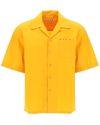 Marni Camicia Stile Bowling In Cotone Organico - Giallo