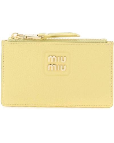 Miu Miu Madras Cardholder - Yellow