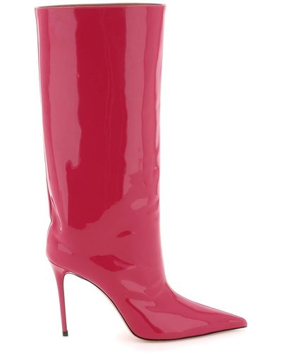 AMINA MUADDI 'fiona' Patent Leather Boots - Pink