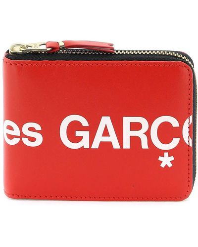 Comme des Garçons Zip around con maxi logo - Rosso