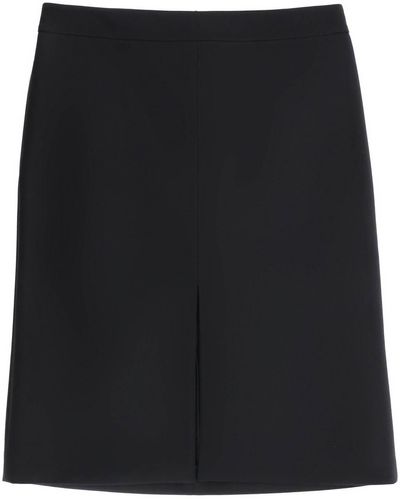 The Row 'benson' Longuette Skirt In Stretch Wool - Black
