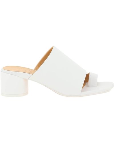 MM6 by Maison Martin Margiela Thong Mules With Cylinder Heel - White