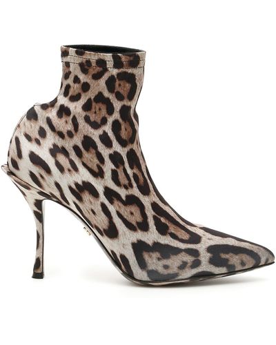 Dolce & Gabbana Leopard-printed Lori Booties - Black