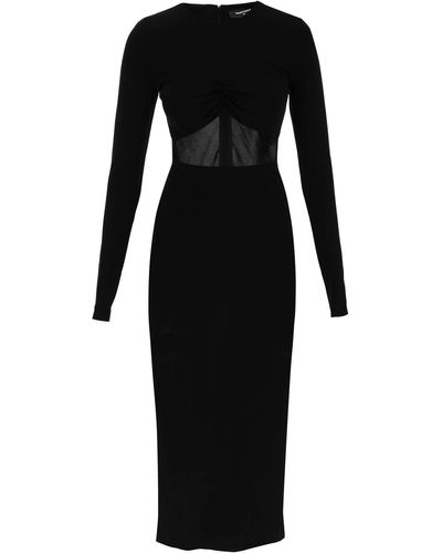 DSquared² 'peekaboo' Jersey Midi Dress - Black