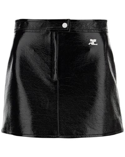 Courreges Vinyl Effect Mini Skirt - Black