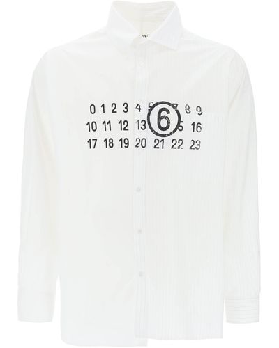 MM6 by Maison Martin Margiela "Spliced Shirt With Numerical Graphic - White