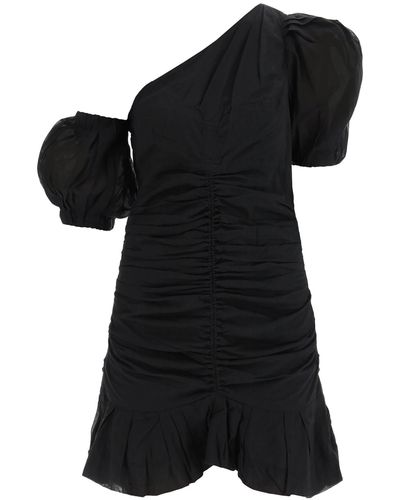 Isabel Marant 'lecia' One-shoulder Cotton Dress - Black