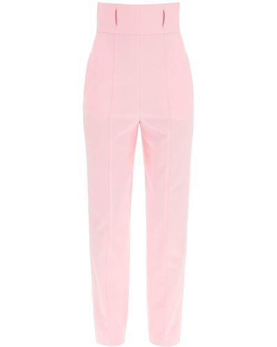 Nensi Dojaka High Waisted Wool Pants - Pink
