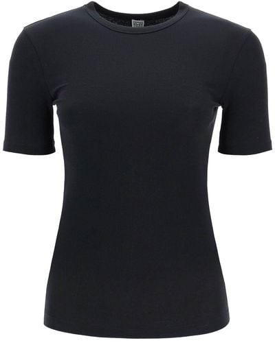 Totême Classic Ribbed T-Shirt For - Black
