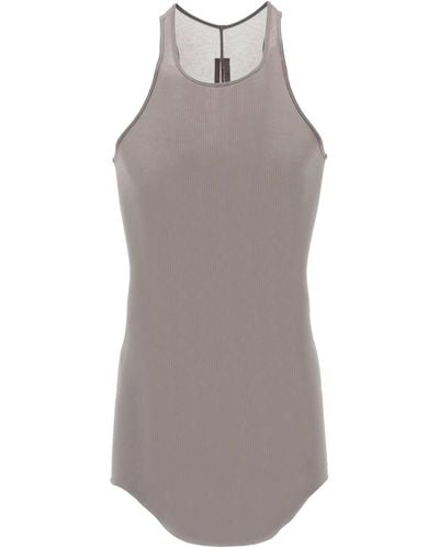 Rick Owens "ribbed Jersey Tank Top With - Gray