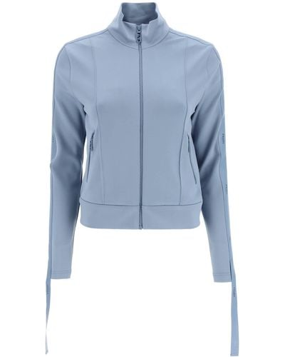 Fendi Logo Tape Zip-Up Sweatshirt - Blue