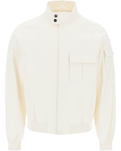 Ferragamo Blouson in lino spalmato - Bianco