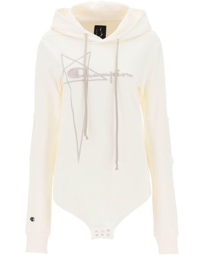 Rick Owens 'champion X ' Body Hoodie - White