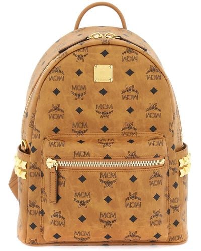 MCM Stark Small Backpack With Studs - Natural