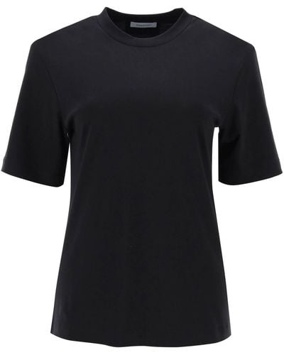 Ferragamo Cotton And Silk Blend T-Shirt - Black