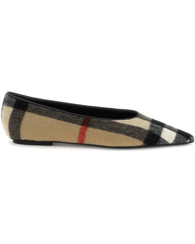 Burberry Cashmere Pointed Ballet Flats - Multicolor