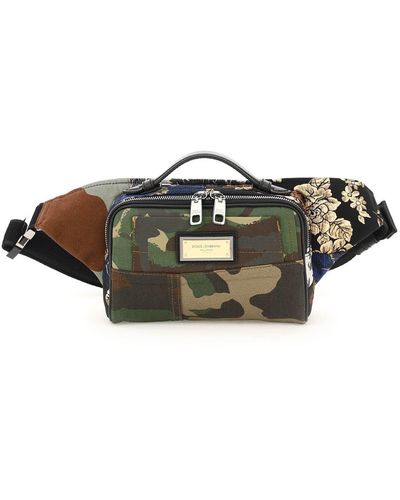 Dolce & Gabbana Patchwork Camouflage Belt Bag - Multicolor