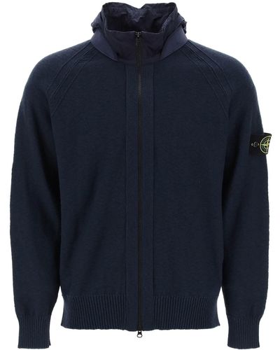 Stone Island Zip up Hooded Sweatshirt in Green for Men Lyst UK