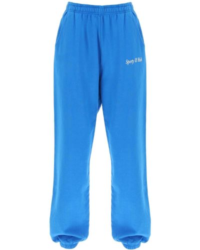 Sporty & Rich Italic Logo Sweatpants - Blue