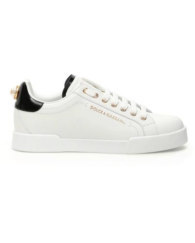 Dolce & Gabbana Portofino Light Leather Low-top Trainers - White