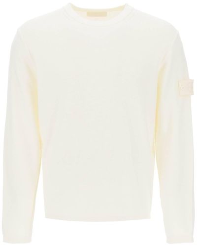 Stone Island Cotton And Cashmere Ghost Piece Pullover - White