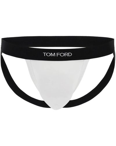 Tom Ford Slip Jockstrap Con Banda Logo - Nero