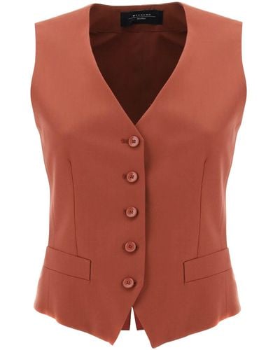 Weekend by Maxmara Chimera Single-Breasted Vest - Red