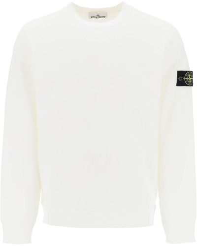 Stone Island Light Sweatshirt With Logo Badge - White