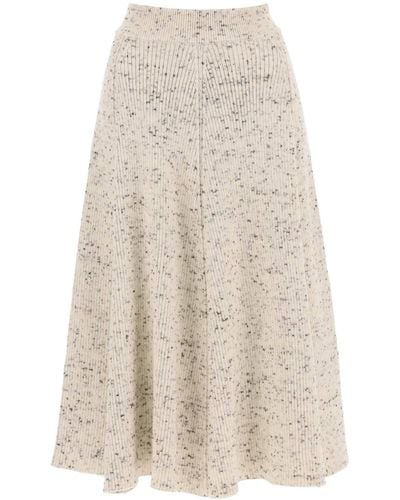 Jil Sander Speckled Wool Midi Skirt - Natural