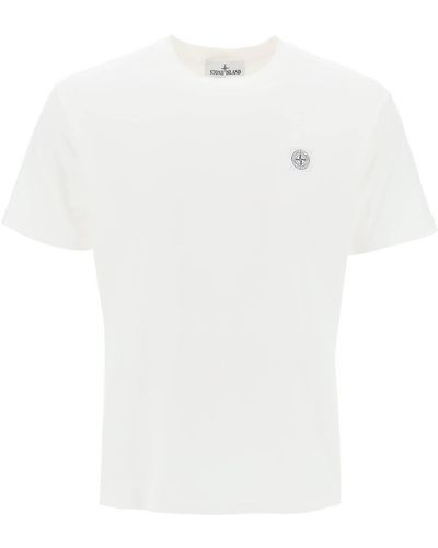 Stone Island Crew-Neck T-Shirt With Logo Patch - White