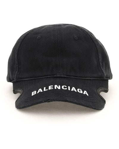 Balenciaga Notch Visor Baseball Hat - Black