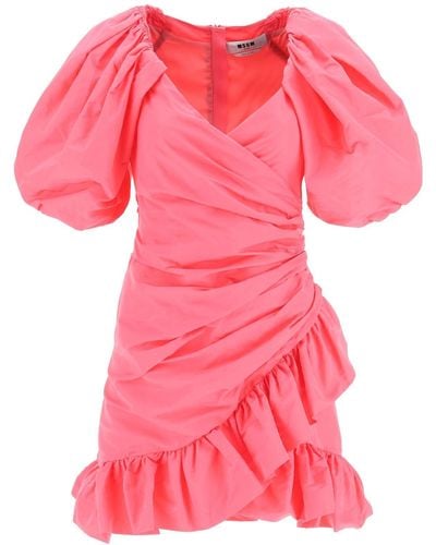 MSGM Draped Mini Dress - Pink