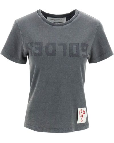 Golden Goose T-SHIRT LOGO REVERSE - Grigio