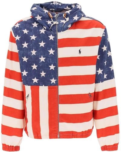 Polo Ralph Lauren Flag-print Hooded Jacket - Red