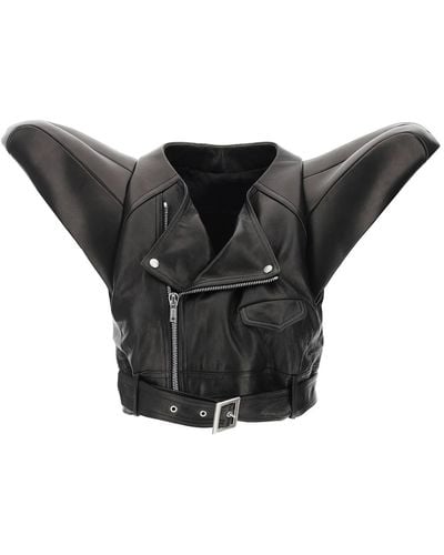 Rick Owens Leather Art Vest For - Black