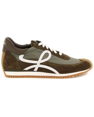 Loewe Flow Runner Trainers In Leather And Nylon - Brown