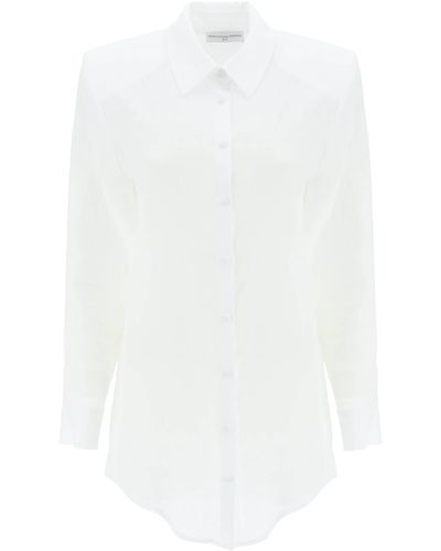 MVP WARDROBE 'zuma' Linen Shirt Dress - White