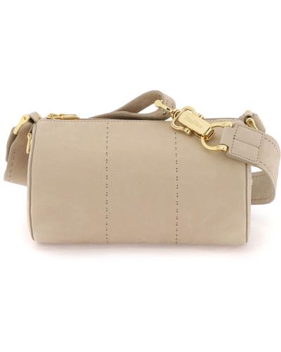 Max Mara Suede Leather Crossbody Bag - Natural