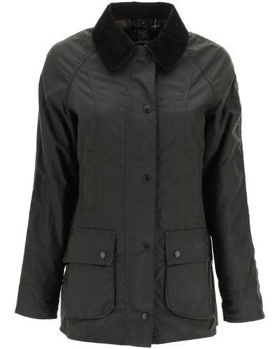 Barbour 'bower' Hooded Wax Jacket - Black