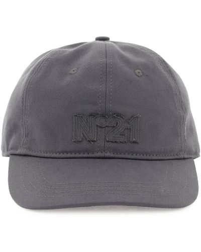 N°21 N.21 Baseball Cap With Logo - Grey