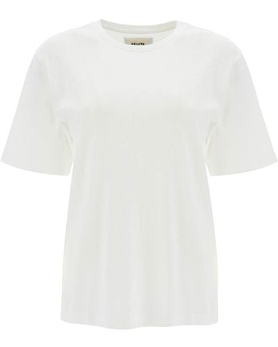 Khaite Mae T-Shirt With Logo Patch - White