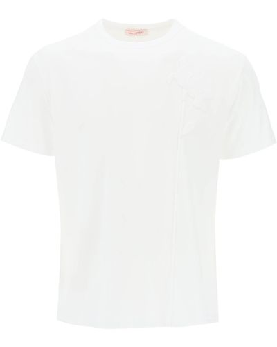 Valentino Garavani "flower Embroidered T-shirt - White