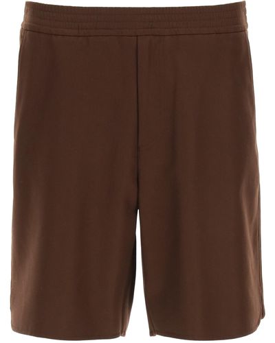 Valentino Double Cotton Shorts - Brown
