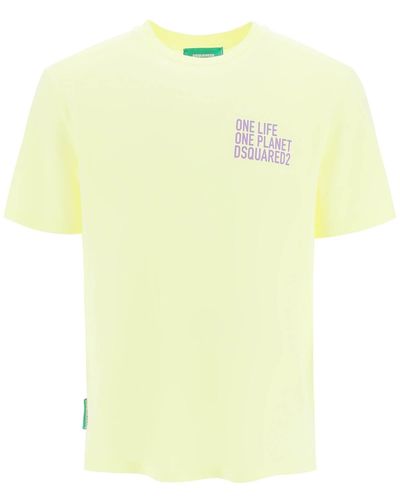 DSquared² T-SHIRT ONE LIFE - Giallo