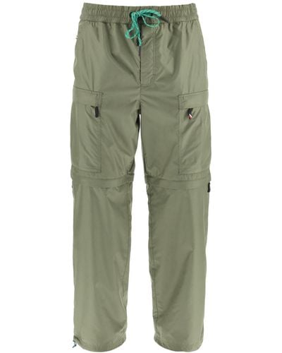 3 MONCLER GRENOBLE Zip-off Convertible Ripstop Trousers - Green