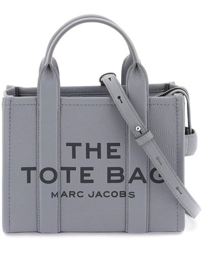 Marc Jacobs S The Leather Small Wolf Grey Tote Bag