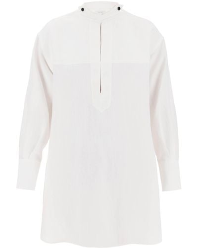 Ferragamo Linen Blend Tunic Dress - White