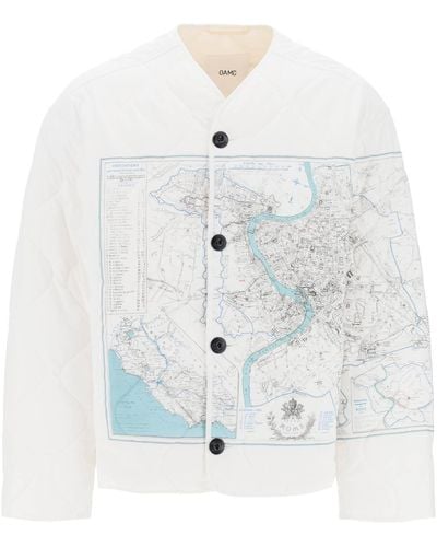 OAMC Combat Liner Printed Quilted Jacket - White